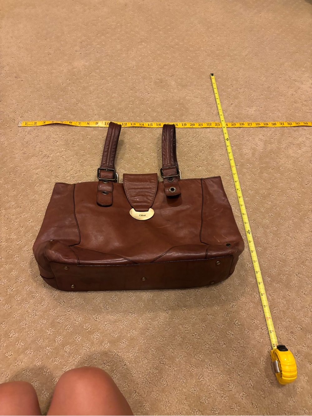Classic Brown Leather Tote Vintage ‘Chloe’ Bag. No ‘made in’ tag. No serial #